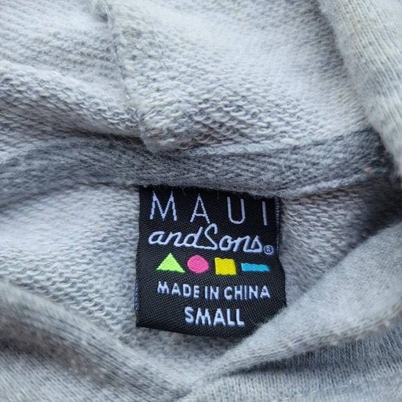 Maui and Sons Florida Surf Company Women's Gray Pullover Hoodie Sweatshirt S - Picture 8 of 9